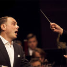 Verbier Festival. On the stage Kristjan Järvi, appeal and elegance