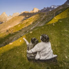 Une Grande Dame di Saype sul Mont Blanc